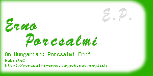 erno porcsalmi business card